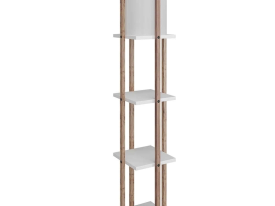 Φωτιστικό Δαπέδου Με Ραφάκια Nora 390FLH1146 21x135cm E27 60W Natural-White Opviq