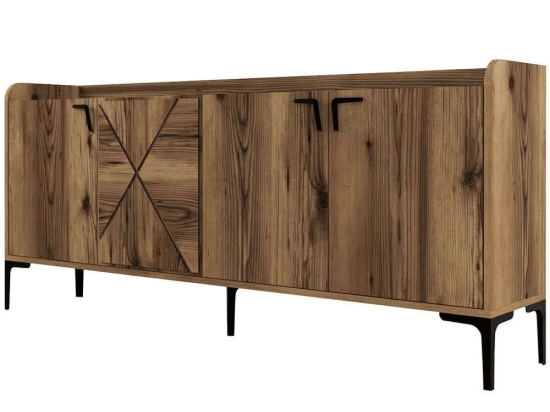 Μπουφές Venedik 845HCT5311 180x35x78cm Walnut Μοριοσανίδα, Μελαμίνη