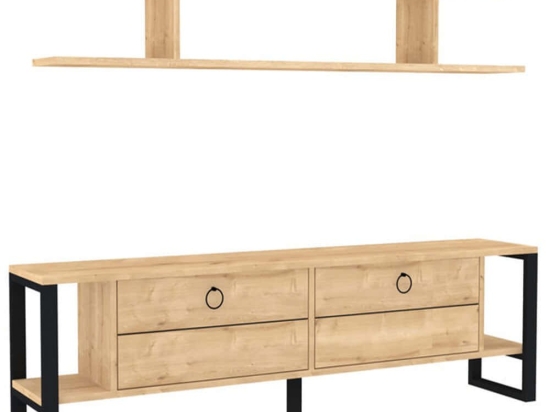 Σύνθεση Τηλεόρασης Melis 835PUQ3068 160x30x45cm Oak