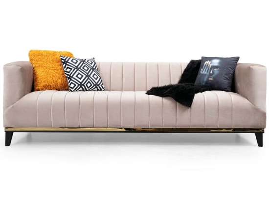 Καναπές Τριθέσιος Bellino 560ARE1343 222x89x75cm Beige