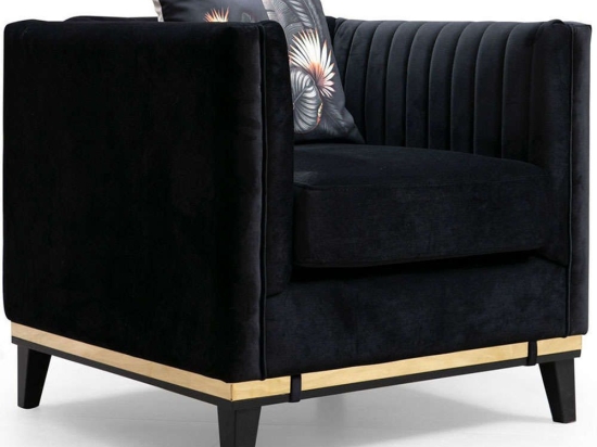 Πολυθρόνα Bellino 560ARE1725 83x85x75cm Black-Gold