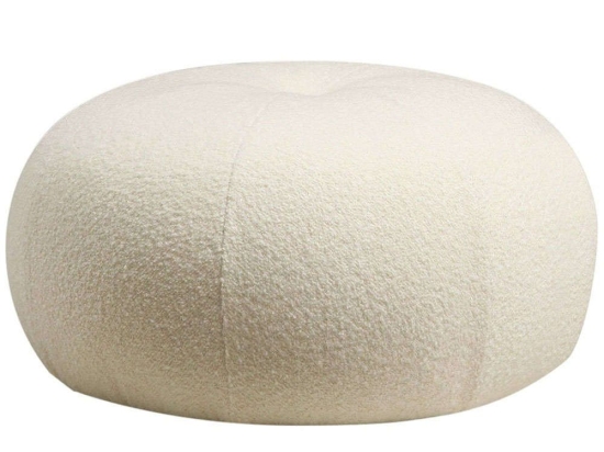 Πουφ Tina Μπουκλέ 560ARE2101 Φ55x35cm White