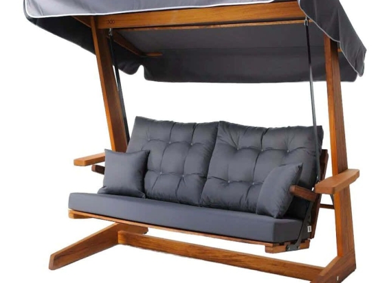 Κούνια Κήπου Τριθέσια Sia 675SWG1105 235x134x195cm Anthracite