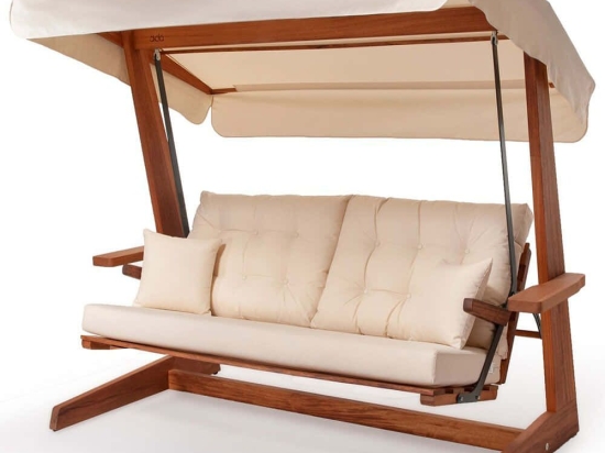 Κούνια Κήπου Τριθέσια Sia 675SWG1106 235x134x195cm Beige