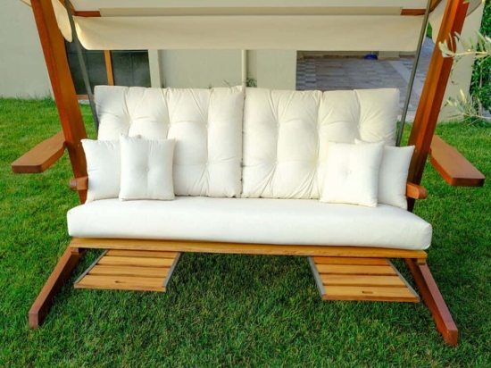 Κούνια Κήπου Τριθέσια Luna Deluxe 675SWG1113 270x139x195cm Beige