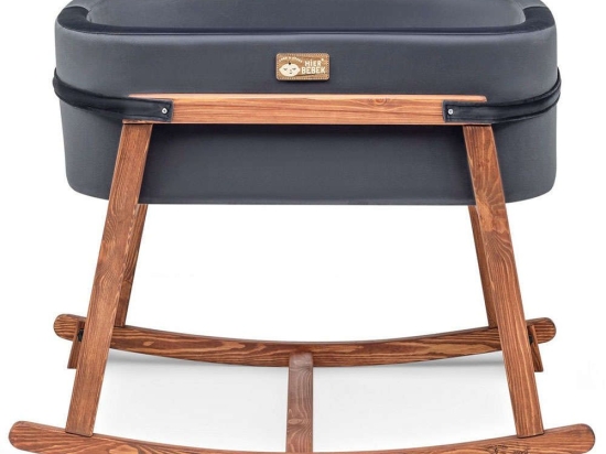 Κούνια Βρεφική Hier 676HDS1116 90x58x70cm Black-Oak Βρεφικό