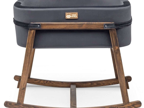 Κούνια Βρεφική Hier 676HDS1118 90x58x70cm Black-Walnut Βρεφικό