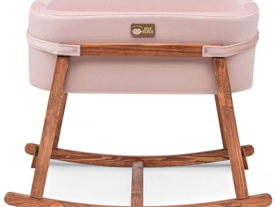 Κούνια Βρεφική Hier 676HDS1120 90x58x70cm Pink-Oak Βρεφικό