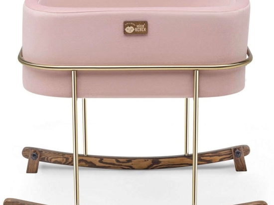 Κούνια Βρεφική Hier 676HDS1137 90x58x70cm Pink-Gold Βρεφικό