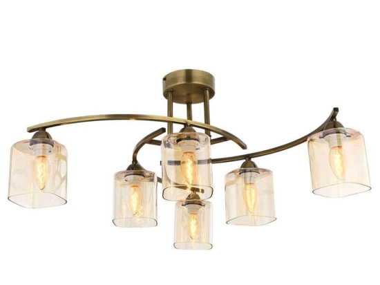 Φωτιστικό Οροφής - Πλαφονιέρα 683AVN1103 Φ51x32cm 6xE14 4W Gold Opviq