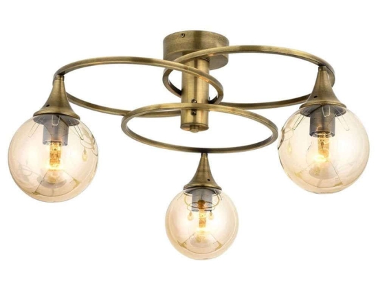 Φωτιστικό Οροφής - Πλαφονιέρα 683AVN1126 Φ60x31cm 3xE27 6W Gold Opviq