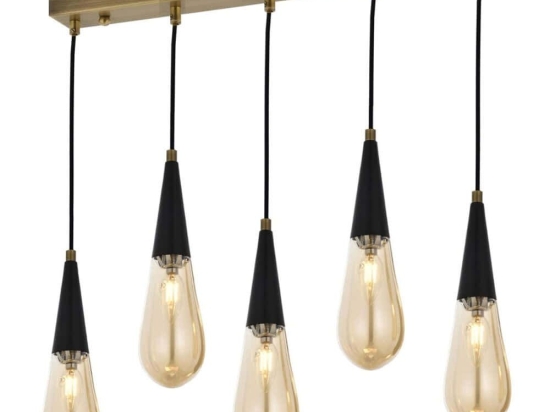 Φωτιστικό Οροφής - Ράγα 683AVN1183 90x10x90cm 5xE14 4W Black-Gold Opviq