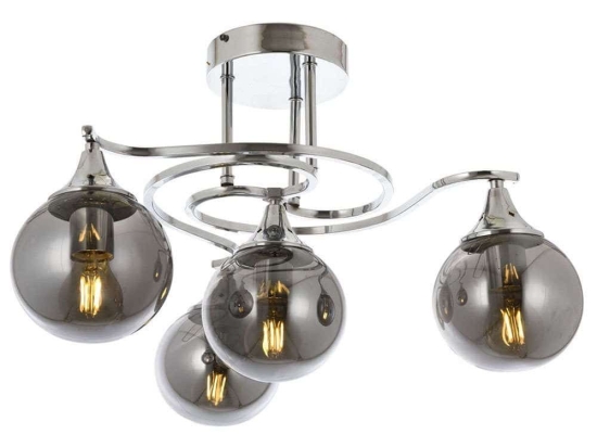 Φωτιστικό Οροφής - Πλαφονιέρα 683AVN1197 Φ55x20cm 4xE27 6W Chrome Opviq