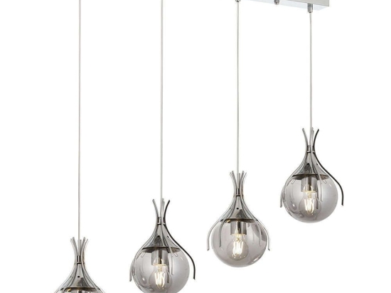 Φωτιστικό Οροφής - Ράγα 683AVN1225 70x13x80cm 4xE27 6W Chrome Opviq