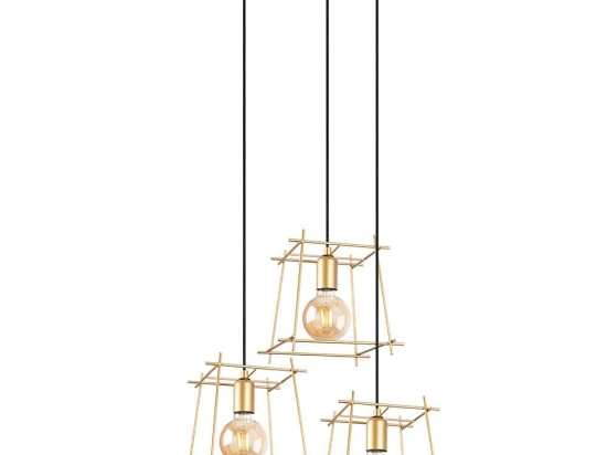 Φωτιστικό Οροφής Coman 942FLG1424 56x56x122cm 3xE27 40W Gold Opviq