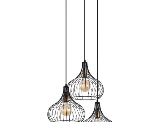 Φωτιστικό Οροφής Teldamla 942FLG1603 47x47x120cm 3xE27 40W Black-Gold Opviq