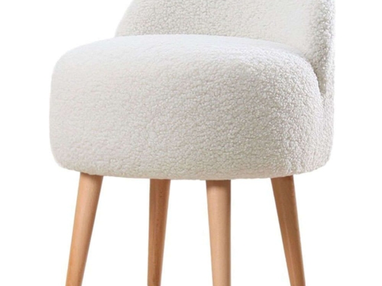 Σκαμπό Rufmee Μπουκλέ 209FLF1155 48x42x47cm White-Natural