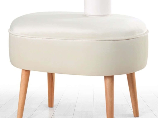Σκαμπό Moile 209FLF1206 63x44x47cm Cream