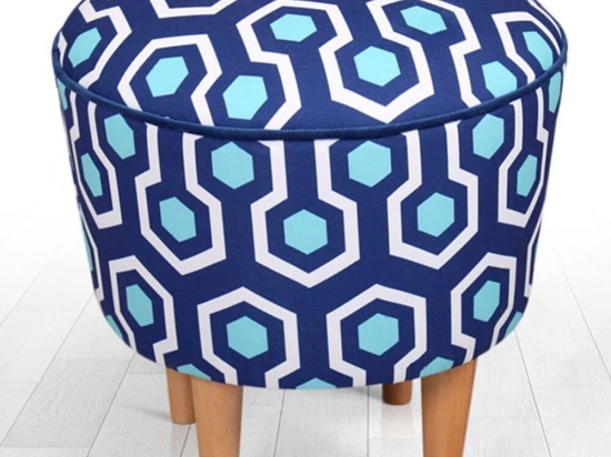 Σκαμπό Sky 209FLF1274 42x42cm Blue-White