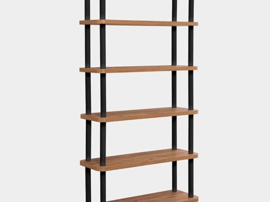 Ραφιέρα Δαπέδου Gala 688DRA1207 80x28x168,5cm Black-Pine