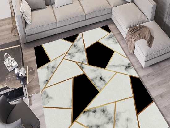Χαλί W856 212HFT2617 White-Black Conceptum Hypnose 160X230cm