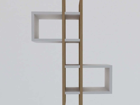 Ραφιέρα Τοίχου Emse 495SSE1172 53,8x19,6x108cm Oak-White