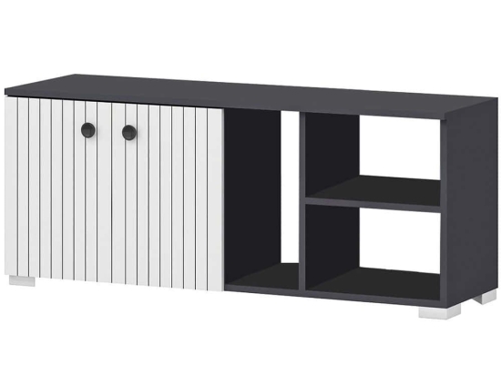 Παπουτσοθήκη Sarandon 475OLV1818 120x31,4x51,6cm Anthracite-White Μοριοσανίδα, Μελαμίνη
