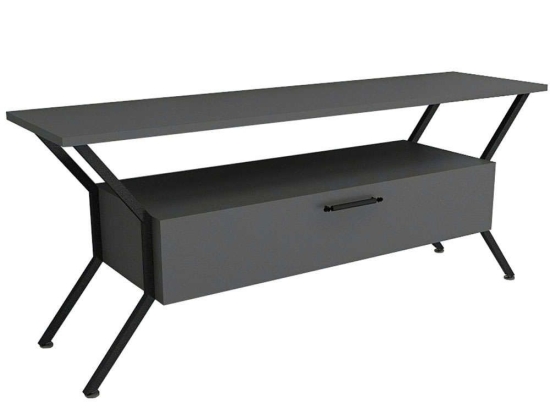 Έπιπλο Τηλεόρασης Tarz 854KLN3078 125x35x54cm Anthracite-Black