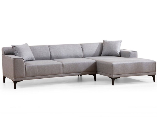 Καναπές Γωνιακός (Δεξιά Γωνία) Petra 560ARE1608 250x145x69cm Light Grey
