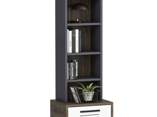 Βιβλιοθήκη Dawn 475OLV2110 35x25,6x152,2cm Walnut-Anthracite