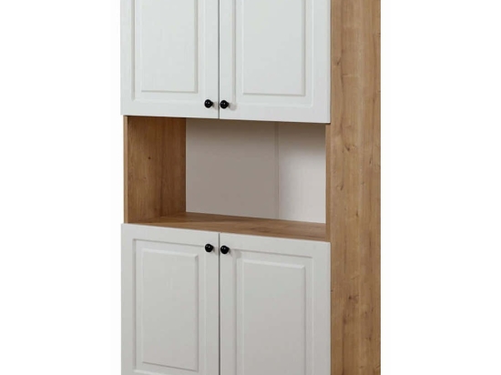 Ντουλάπι Tuvalle 230TVL1503 80x39x160cm Oak-White Μοριοσανίδα,Mdf