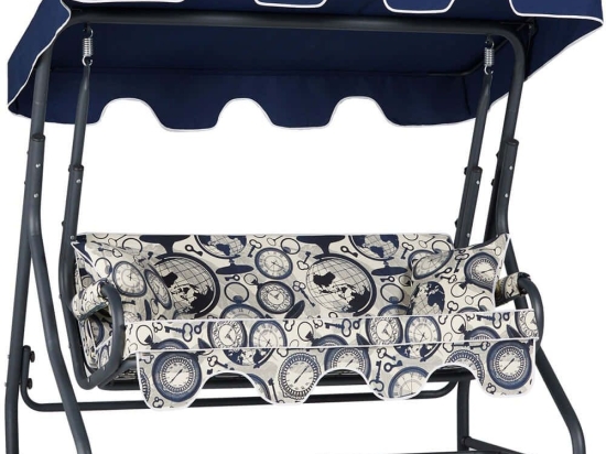 Κούνια Κήπου Διθέσια Morus 561CLR1549 170x110x165cm Multi-Blue