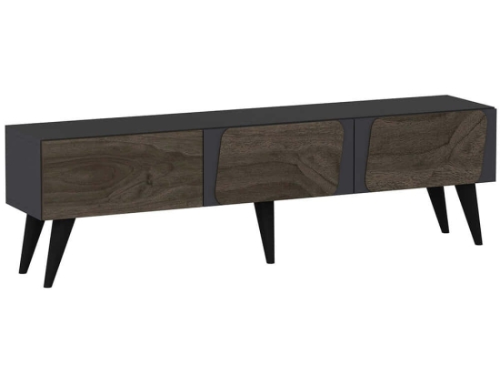 Έπιπλο Τηλεόρασης Veas 327ODS1135 150x30x43cm Anthracite-Walnut