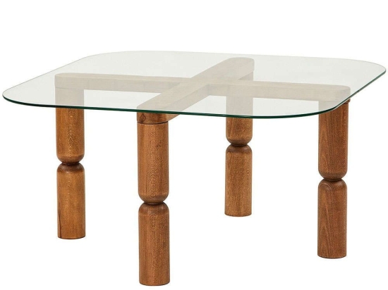 Τραπέζι Σαλονιού Kei 552NOS2264 80x80x40cm Walnut