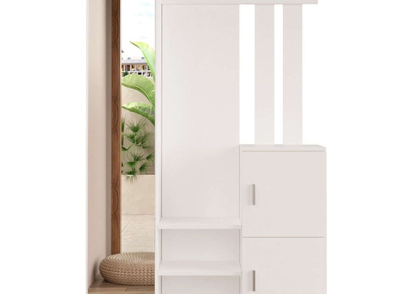 Έπιπλο Εισόδου 956LCS2830 113,6x35x180cm White Μοριοσανίδα, Μελαμίνη