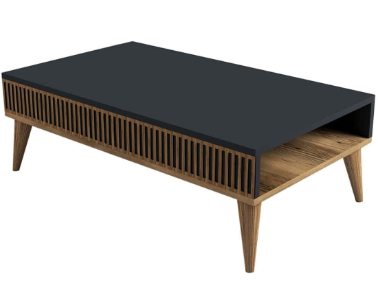 Τραπέζι Σαλονιού Milan 845HCT2888 105x60x34,6cm Walnut-Anthracite
