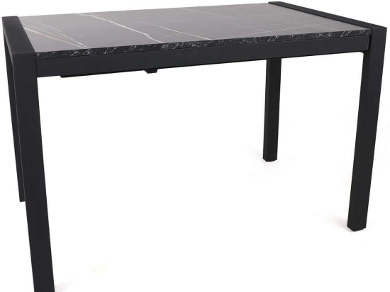 Τραπέζι Επεκτεινόμενο Silva 974NMB1737 120/187x74x75cm Marble Effect Black Μοριοσανίδα, Μέταλλο