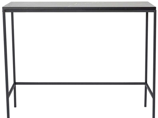 Κονσόλα Canvas 706CLN1112 100x30x80cm Marble Effect Black Μελαμίνη,Μέταλλο