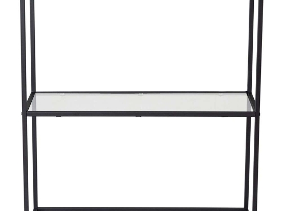 Κονσόλα Berra 706CLN1115 80x30x85cm Black Μέταλλο,Γυαλί