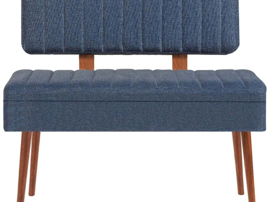 Παγκάκι Vina 869VEL5292 110x40x82,5cm Walnut-Blue
