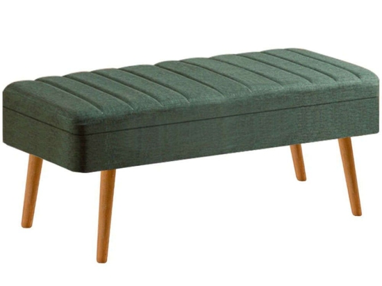Σκαμπό Με Αποθηκευτικό Χώρο Vina 869VEL5302 110x40x46cm Natural-Green