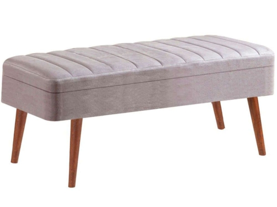 Σκαμπό Με Αποθηκευτικό Χώρο Vina 869VEL5309 110x40x46cm Walnut-Grey