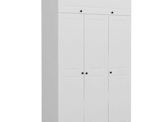 Ντουλάπα Τρίφυλλη Με Πατάρι Minar 506MNR2420 135x52x255cm White Τρίφυλλη