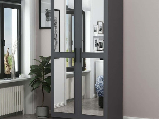 Ντουλάπα Δίφυλλη Kale 506MNR2153 90x52x210cm Anthracite Δίφυλλη