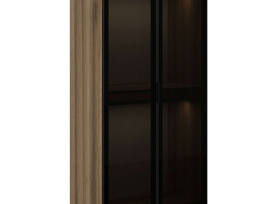 Ντουλάπα Δίφυλλη Kale Glass 506MNR2176 90x52x210cm Dark Grey Δίφυλλη