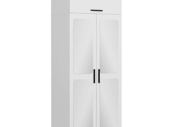 Ντουλάπα Δίφυλλη Με Πατάρι Kale 506MNR2222 90x52x255cm White Δίφυλλη