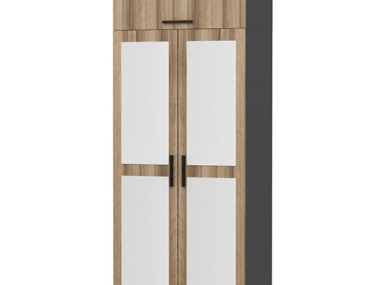 Ντουλάπα Δίφυλλη Με Πατάρι Kale 506MNR2226 90x52x255cm Oak Δίφυλλη