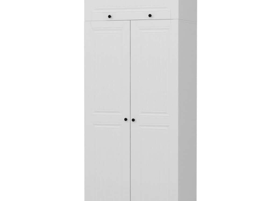 Ντουλάπα Δίφυλλη Με Πατάρι Kale 506MNR2236 90x52x255cm White Δίφυλλη