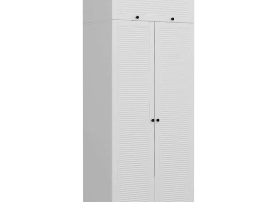 Ντουλάπα Δίφυλλη Με Πατάρι Kale 506MNR2242 90x52x255cm White Δίφυλλη