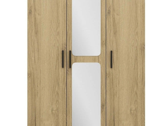 Ντουλάπα Τρίφυλλη Kale 506MNR2246 135x52x210cm Walnut Τρίφυλλη
